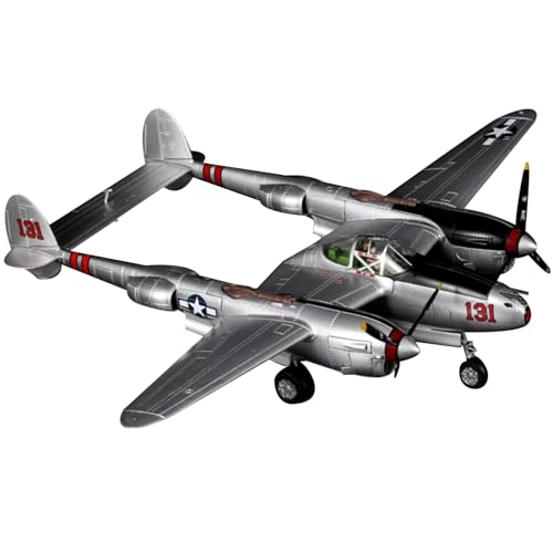 MOUDOAUER Maßstab 1:48 WWII US P-38J Kampfmodell Legierung Modell Druckguss Flugzeug Modell für Sammlung von MOUDOAUER