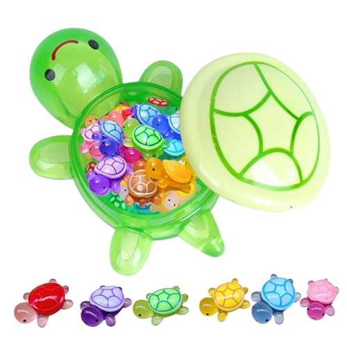 101 Stück Mini-Schildkröten, im Dunkeln leuchtende Mini-Schildkröten aus Kunstharz mit 17 cm großer Schildkrötenbox, leuchtende kleine Kunstharztiere für Garten, Landschaftsbau, Puppenhaus-Dekora 101 Stück Mini-Schildkröten, im Dunkeln leuchtende Mini-Schildkröten aus Kunstharz mit 17 cm großer Schildkrötenbox, leuchtende kleine Kunstharztiere für Garten, Landschaftsbau, Puppenhaus-Dekora von MOUNTTU