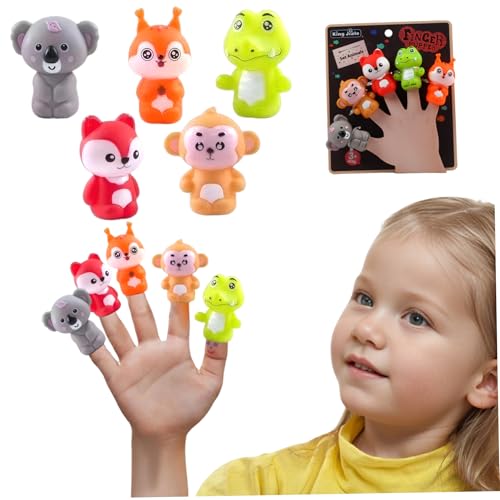 Fingerpuppen, 5 Stück, 5 Stile, niedliche Tier-Fingerpuppen, PVC, interaktive Fingerpuppen für Kinder im Alter von 3–5 Jahren, Partygeschenke, Goodie-Bag-Füller, Fingerpuppen für Kleinkinder 1–3, Tier von MOUNTTU