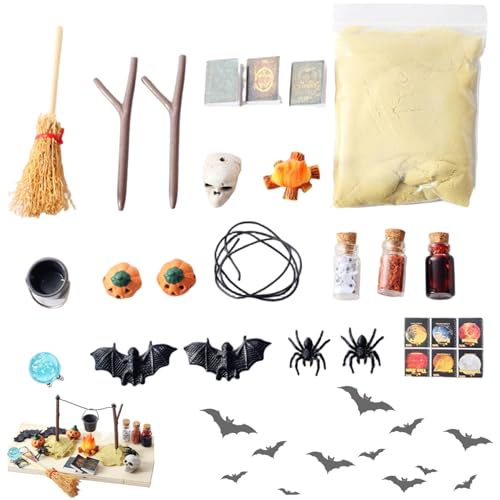 Halloween-Puppenhaus-Miniatur, 1:12 Mini-Halloween-Figuren, inklusive Fledermaus, Spinne, Kürbis, Totenkopf, Hexenwerkzeug und mehr DIY-Puppenhaus-Zubehör aus Kunststoff für Partygeschenke, Tisch Halloween-Puppenhaus-Miniatur, 1:12 Mini-Halloween-Figuren, inklusive Fledermaus, Spinne, Kürbis, Totenkopf, Hexenwerkzeug und mehr DIY-Puppenhaus-Zubehör aus Kunststoff für Partygeschenke, Tisch von MOUNTTU