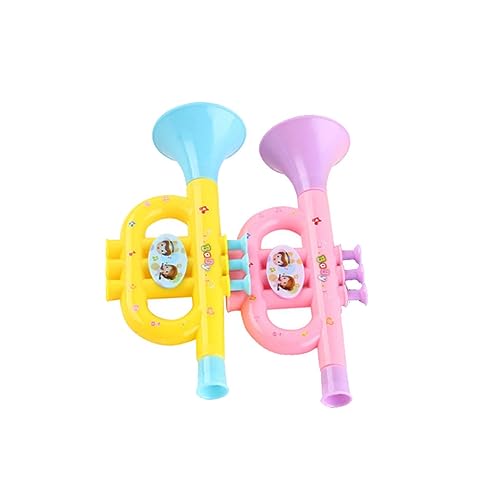 MOUNTTU 2pcs Plastik -Trompete Spielzeug Babyphey Music Horn Hooter Spielzeug Frühes Musikinstrument Bildungsspielzeug für Kinder zufällige Farbe von MOUNTTU