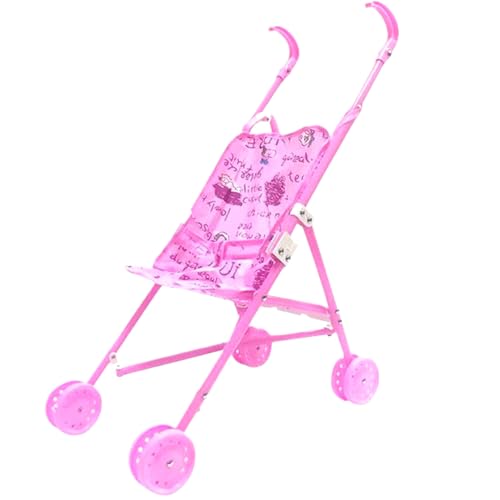 MOUNTTU Babypuppenwagen, Faltbare tragbare Babypuppenwagen mit T-förmiger Sicherheitsgürtel & Handle, Abnehmbarer Waschpuppenwagen für Mädchen, so tun von MOUNTTU