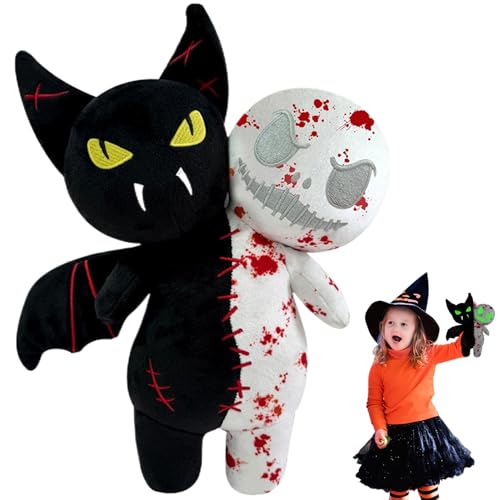 MOUNTTU Halloween Plüsch, 9,8 Zoll Leuchtend Fledermaus Ghost Plüsch, weiche Plüsch Halloween Stofftiere, lustige Horrorpuppen für Kinder Erwachsene Partygeschenke von MOUNTTU