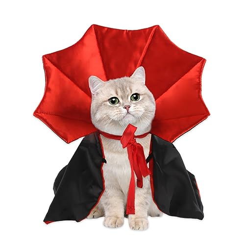 MOUNTTU Hund Halloween Kostüm Hund Vampire Cape Spooky Katze Vampire Cape Cloak Verstellbares Haustierkleidung Outfit für Halloween Party Vampire Dressing Cosplay von MOUNTTU