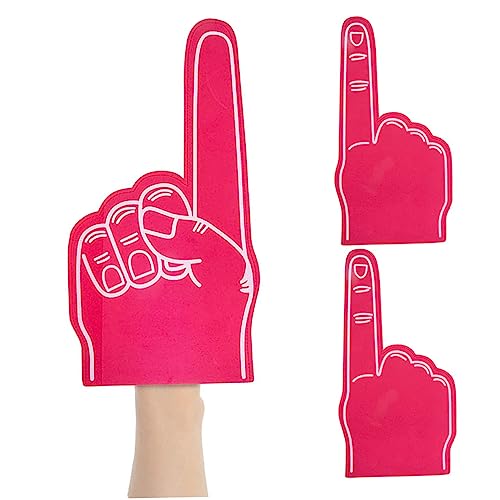 MOUNTTU Riesiger Schaumfinger 18 Zoll Schaum Hand Cheerleading Schaumfinger für Sport Jubel School Sport Games Party Lieferungen 3pcs rot von MOUNTTU