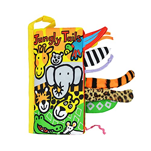 MOUNTTU Sensorische Bücher für Babys, Stereo -Tierschwänze Baby Kinder Bettdekoration Frühes Bildungsspielzeug Interaktive Entwicklung Spielzeug Dschungelschwanz von MOUNTTU