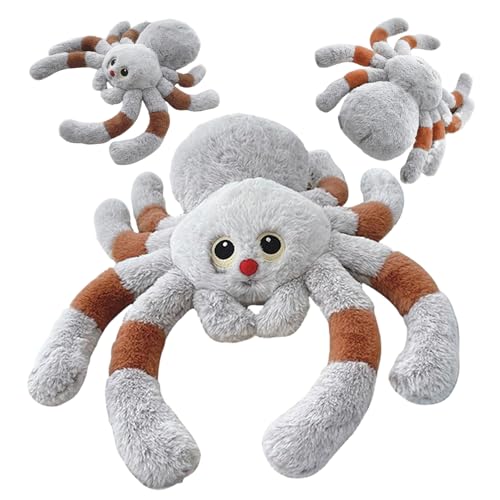 MOUNTTU Spinnenplüschgefüllte Tierrote Nase Halloween Spinne, entzückendes weiches Spinnen -Wurfkissen, Halloween Plüsch für Sofa Home Halloween Dekorationen Geschenke, L. von MOUNTTU