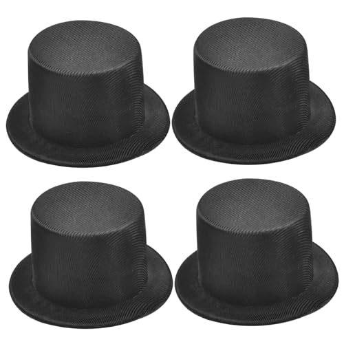 Schneemannhüte für Handwerk 4PCS Schwarze Mini -Top -Hüte Miniatur -Top -Hut Ornamente Kleiner Top -Hut für Schneemann Dekoration Party Handwerk DIY Supplies von MOUNTTU