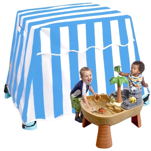 Wassertisch-Abdeckung, wasserdicht, staubdicht, Wassertisch-Zubehör mit Griff und Schnalle, Streifenmuster, Wassertischdecke für Kinder im Freien, Spielzeugbedarf, Wassertischdecke, Wassertisch-Zubehö von MOUNTTU