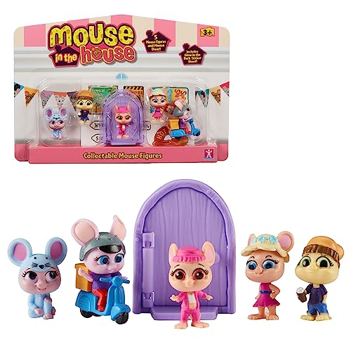 MOUSE IN THE HOUSE, GIOCHI PREZIOSI, 5 Figuren, Mäuse, mit magischer Tür, Zubehör, Sticker, die im Dunkeln leuchten, Modell 1, Spielzeug für Kinder ab 3 Jahren, GIOCHI PREZIOSI, MUN031 von MOUSE IN THE HOUSE