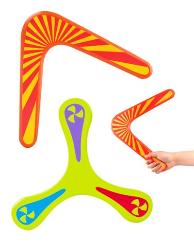 MOXTOYU 2 PCS Bumerang für Kinder, Zurückkehrende Boomerang, Fliegende Untertasse V-förmiger Bumerang, Outdoor Sport Fliegende Untertasse, hölzernes Spielzeug von MOXTOYU