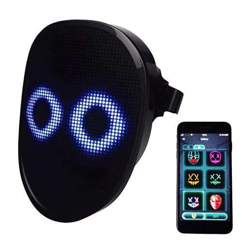 MOYACA LED-Maske mit Gestenerkennung, leuchtende Maske für Kinder/Männer/Frauen, LED-Halloween-Maske für Kostüm-Cosplay-Party von MOYACA