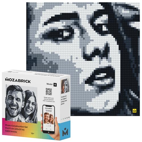 MOZABRICK Set S- Klemmbaustein Mosaik Foto Bausatz, personalisiertes Geschenk, Benutzerdefiniert, Bild Baukasten, Bauset, Pixel Art Kunst Steckbaustein Gemälde von MOZABRICK