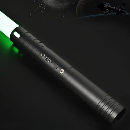 MOZC Laserschwert Kinder, Lichtschwert mit 15 Farben, Duell Lightsaber für 4 Modi und Sounds, USB-C Lade Lichtschwert Kinder, Laser Schwert für Kinder und Erwachsene,Cosplay, Geschenke(Schwarz) von MOZC