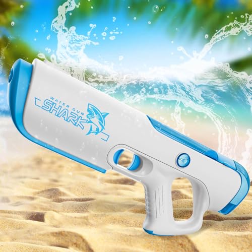 MOZC Automatische Water Suction Wasserabsorbierende elektrische Wasserpistole, Automatische Wasserpistole mit 600ml Wassertank, Reichweite bis zu 33 Fuß, Schwimmbad-Hinterhof-Wasserspielzeug (Blau) von MOZC