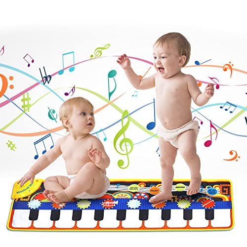 Baby Spielzeug ab 1 Jahr Musikmatte, Kinderspielzeug ab 1 Jahr, Geschenk 1 Jahr Junge Mädchen, Geburtstag Mädchen Junge ab 2 3 4 Jahre, Weihnachts Geschenke für Mädchen, Klaviermatte Tanzmatten von MOZOOSON