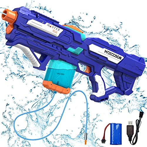 Elektrische Wasserpistole für Erwachsene und Kinder 6 +, 650ml 2 in 1 Wasserspritzpistole mit großer Reichweite 9-14 Meter Water Pistole mit Saugfunktion für Outdoor Sommer Strand Schwimmbad Party von MOZOOSON