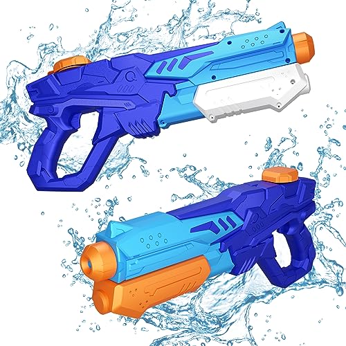 MOZOOSON 2 Pack 750ml Wasserpistole für Kinder, Wasserpistolen Großer Kapazität mit Reichweite bis zu 8-10 M, Water Spielzeug für Mädchen Junge Sommerpartys im Freien, Strand, Pool von MOZOOSON