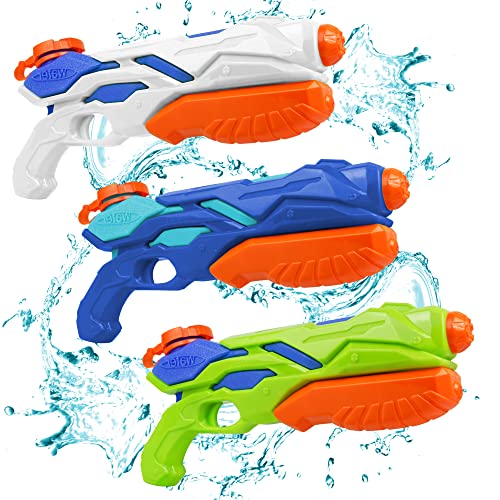 Wasserpistole mit großer Rechweite bis zu 8-10 Meter 3x300 Super Water Guns Soaker Spritzpistole Blaster Pistole Pool Outdoor Wasser Spielzeug von MOZOOSON