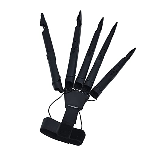 MOZUO Schwarze bewegliche Finger, 3-dimensional Bedruckte bewegliche Fingerverlängerungen für Halloween-Party-Cosplay-Requisiten (Mano derecha Negra) von MOZUO