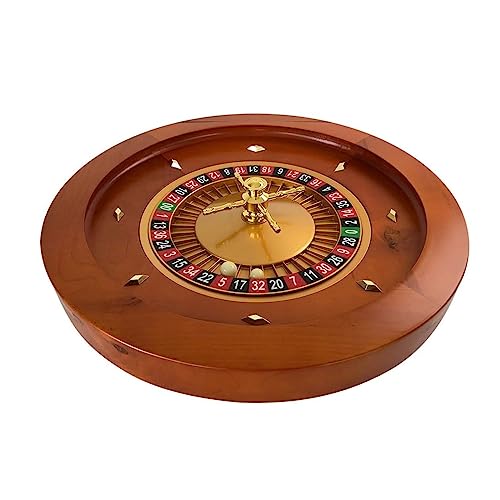 MObyat 45 cm großes Roulette-Rad aus Holz, russisches Roulette-Plattenspieler, Casino-Spiele mit Stahlkugeln, ideal für den Spielabend zu Hause von MObyat