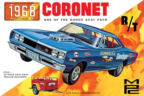 MPC AMT - 1/25 1968 Dodge Coronet Hardtop w/Trailer - Plastikmodellbausatz von MPC