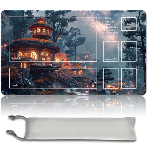 Brettspiel MTG Playmat + Freie wasserdichte Tasche, Genähte Kanten, Ideal Für Kartenspiel-Enthusiasten TCG Playmat Mouse Pad MTG Spielmatten Mit Zonen (Original Playmat) (MTG 30 (10),with Zone) von MPLR BOARD GAME