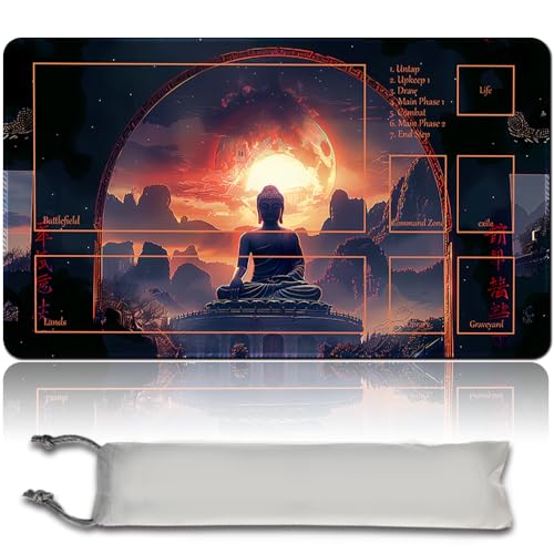 Brettspiel MTG Playmat + Freie wasserdichte Tasche, Genähte Kanten, Ideal Für Kartenspiel-Enthusiasten TCG Playmat Mouse Pad MTG Spielmatten Mit Zonen (Original Playmat) (MTG 30 (2),with Zone) von MPLR BOARD GAME