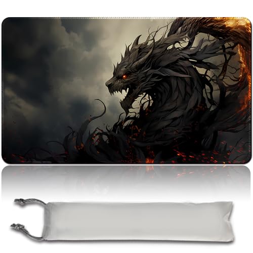 Brettspiel MTG Playmat + Freie wasserdichte Tasche, Genähte Kanten,Card Enthusiasten TCG Playmat Mouse Pad MTG Spielmatten Mit Zonen (Original Playmat) (No Zone,Black Phyrexian Obliterator) von MPLR BOARD GAME