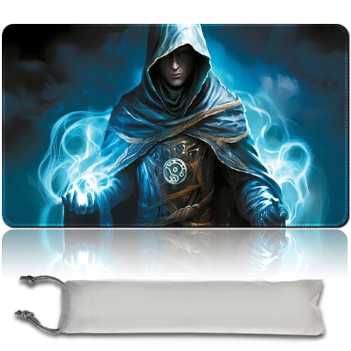 Brettspiel MTG Playmat + Freie wasserdichte Tasche, Genähte Kanten,Card Enthusiasten TCG Playmat Mouse Pad MTG Spielmatten Mit Zonen (Original Playmat) (No Zone,Jace) von MPLR BOARD GAME