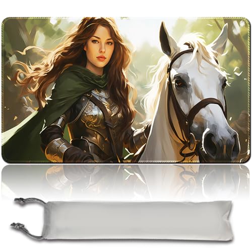 Brettspiel MTG Playmat + Freie wasserdichte Tasche, Genähte Kanten,Card Enthusiasten TCG Playmat Mouse Pad MTG Spielmatten Mit Zonen (Original Playmat) (No Zone,Knight Exemplar) von MPLR BOARD GAME