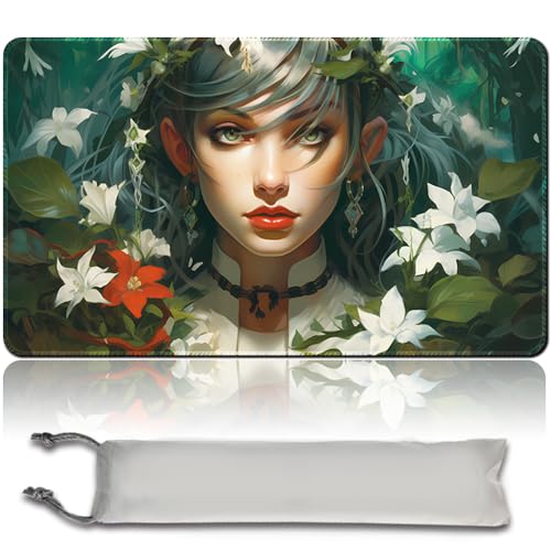 Brettspiel MTG Playmat + Freie wasserdichte Tasche, Genähte Kanten,Card Enthusiasten TCG Playmat Mouse Pad MTG Spielmatten Mit Zonen (Original Playmat) (No Zone,Mayael The Anima) von MPLR BOARD GAME