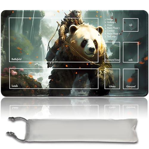 Brettspiel MTG Playmat + Freie wasserdichte Tasche, Genähte Kanten,Card Enthusiasten TCG Playmat Mouse Pad MTG Spielmatten Mit Zonen (Original Playmat) (with Zone,Shanghai-GP) von MPLR BOARD GAME