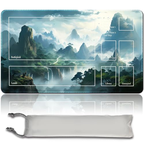 Brettspiel MTG Playmat + Freie wasserdichte Tasche, Genähte Kanten,Card Enthusiasten TCG Playmat Mouse Pad MTG Spielmatten Mit Zonen (Original Playmat) (with Zone,Unclaimed Territory) von MPLR BOARD GAME