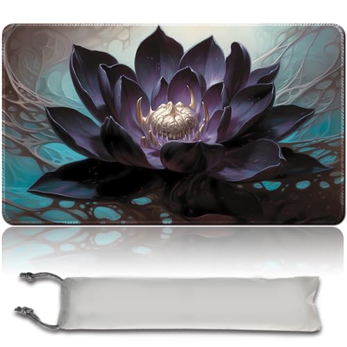 MPLR BOARD GAME Brettspiel MTG Spielmatten+Kostenlose wasserdichte Bag,Stitched Edges,Smooth Rubber Surface,MTG PlayMat with Zones(An original Black Lotus Playmat) (Black Lotus - NO Zone) von MPLR BOARD GAME