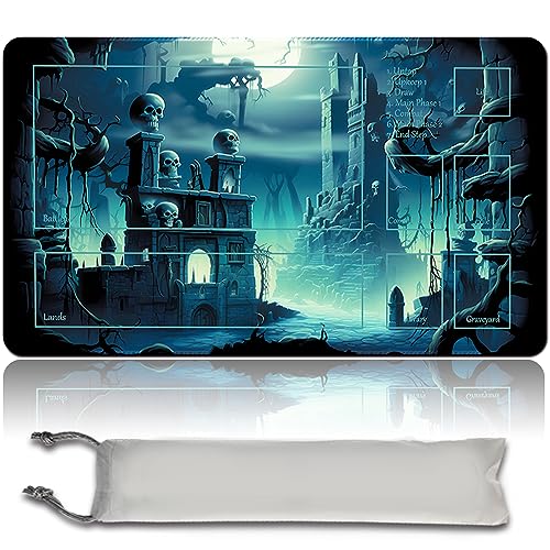 MPLR BOARD GAME Brettspiel MTG Spielmatten+Kostenlose wasserdichte Bag,Stitched Edges,Smooth Rubber Surface,MTG PlayMat with Zones(An Original Ancient Tomb Playmat) (with Zone) von MPLR BOARD GAME