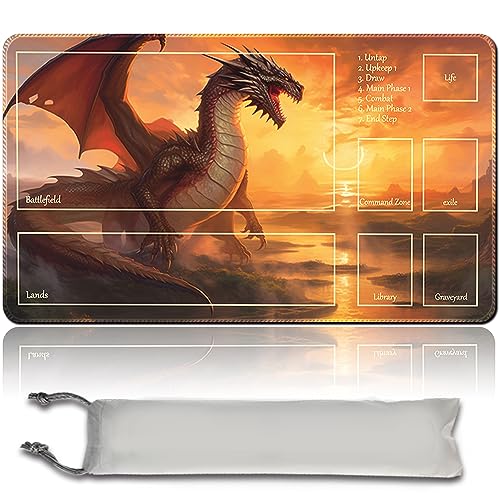 MPLR BOARD GAME Brettspiel MTG Spielmatten+Kostenlose wasserdichte Bag,Stitched Edges,Smooth Rubber Surface,MTG PlayMat with Zones(An Original MTG Playmat) von MPLR BOARD GAME