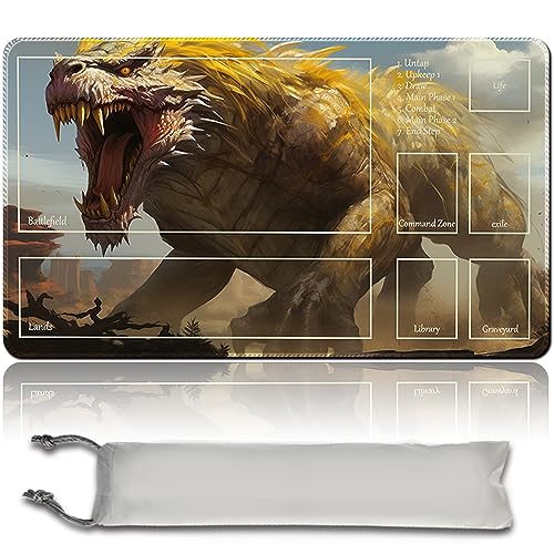 MPLR BOARD GAME Brettspiel MTG Spielmatten+Kostenlose wasserdichte Bag,Stitched Edges,Smooth Rubber Surface,MTG PlayMat with Zones(An Original MTG Playmat) von MPLR BOARD GAME