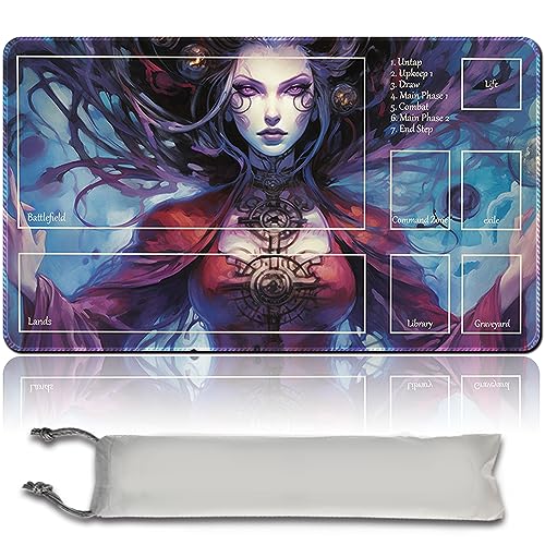 MPLR BOARD GAME Brettspiel MTG Spielmatten+Kostenlose wasserdichte Bag,Stitched Edges,Smooth Rubber Surface,MTG PlayMat with Zones(An Original MTG Playmat) von MPLR BOARD GAME