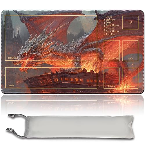 Brettspiel MTG Spielmatten+Kostenlose Wasserdichte Bag,Stitched Edges,Smooth Rubber Surface,MTG PlayMat with Zones(An Original MTG Playmat) von MPLR BOARD GAME