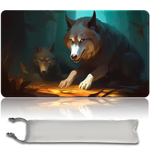 MPLR BOARD GAME Brettspiel MTG Spielmatten+Kostenlose wasserdichte Bag,Stitched Edges,Smooth Rubber Surface,MTG PlayMat with Zones(An original Black Lotus Playmat) (Ferocious PUP - NO Zone) von MPLR BOARD GAME