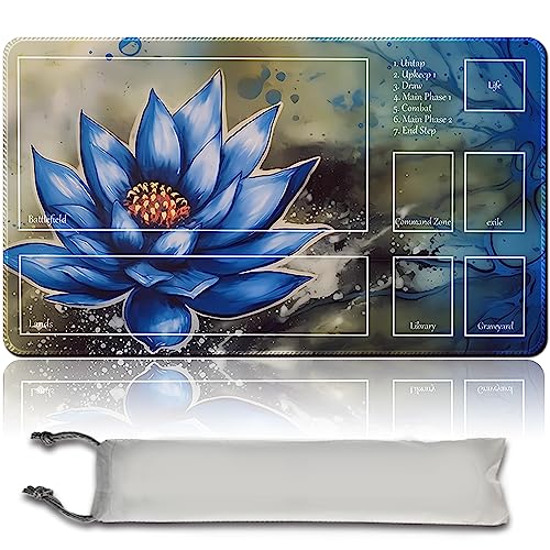 MPLR BOARD GAME Brettspiel MTG Spielmatten+Kostenlose wasserdichte Bag,Stitched Edges,Smooth Rubber Surface,MTG PlayMat with Zones(An original Black Lotus Playmat) von MPLR BOARD GAME