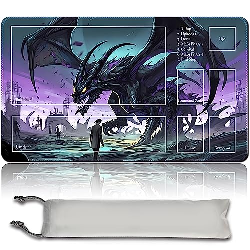 MPLR BOARD GAME Brettspiel MTG Spielmatten+Kostenlose wasserdichte Bag,Stitched Edges,Smooth Rubber Surface,MTG PlayMat with Zones(An original MTG Playmat) von MPLR BOARD GAME