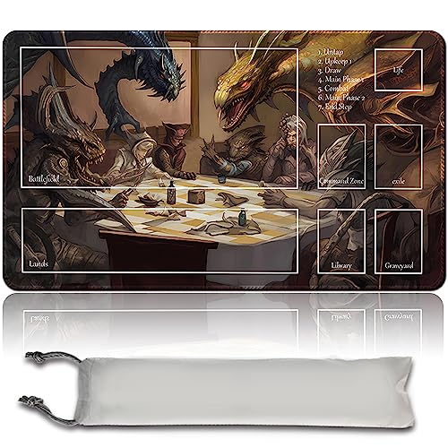 MPLR BOARD GAME Brettspiel MTG Spielmatten+Kostenlose wasserdichte Bag,Stitched Edges,Smooth Rubber Surface,MTG PlayMat with Zones(An original SLIVERS-Playing-Poker Playmat) von MPLR BOARD GAME