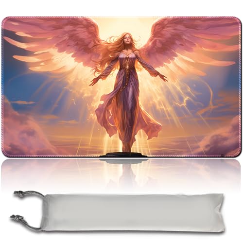 MPLR BOARD GAME Brettspiel MTG Spielmatten + Kostenlose wasserdichte Bag,Stitched Edges,Smooth Rubber Surface,MTG PlayMat with Zone (An Original MTG Playmat) (No Zone,AVACYN, Angel of Hope) von MPLR BOARD GAME