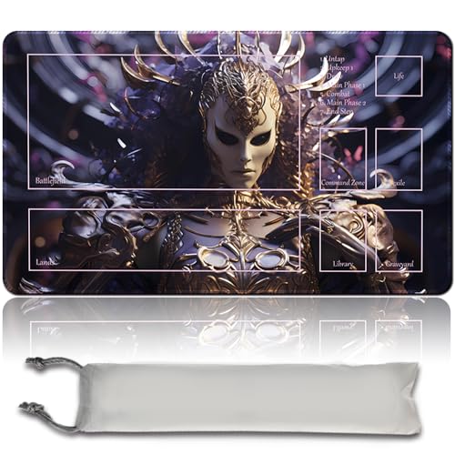 MPLR BOARD GAME Brettspiel MTG Spielmatten + Kostenlose wasserdichte Bag,Stitched Edges,Smooth Rubber Surface,MTG PlayMat with Zone (An Original MTG Playmat) (with Zone,ASHIOK) von MPLR BOARD GAME