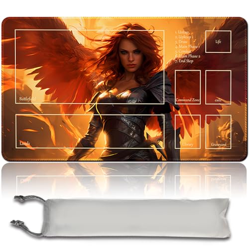 MPLR BOARD GAME Brettspiel MTG Spielmatten + Kostenlose wasserdichte Bag,Stitched Edges,Smooth Rubber Surface,MTG PlayMat with Zone (An Original MTG Playmat) (with Zone,Aurelia, The Warleader) von MPLR BOARD GAME