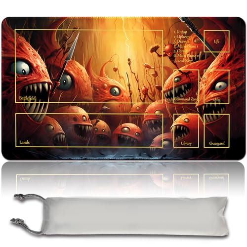 MPLR BOARD GAME Brettspiel MTG Spielmatten + Kostenlose wasserdichte Bag,Stitched Edges,Smooth Rubber Surface,MTG PlayMat with Zone (An Original MTG Playmat) (with Zone,Bedevil) von MPLR BOARD GAME