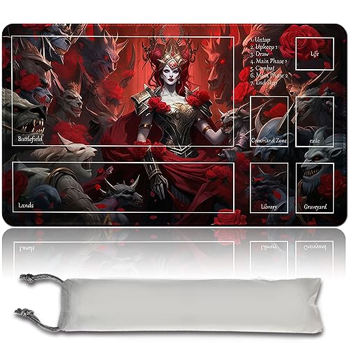 MPLR BOARD GAME Brettspiel MTG Spielmatten+Kostenlose wasserdichte Bag,Stitched Edges,Smooth Rubber Surface,MTG PlayMat with Zones(An original Black Lotus Playmat) (INNISTRAD Crimson Vow Key Artwork) von MPLR BOARD GAME