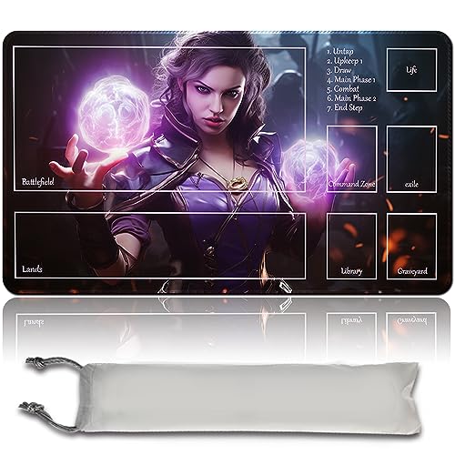 MPLR BOARD GAME Liliana - Brettspiel MTG Spielmatten+Kostenlose wasserdichte Bag,Stitched Edges,Smooth Rubber Surface,MTG PlayMat with Zones(An Original MTG Playmat) von MPLR BOARD GAME